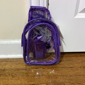 Clear Purple Accent Mini Backpack